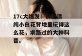 17c大爆发！表面清纯小白花背地里玩得这么花，求路过的大神科普。